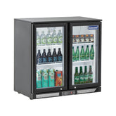 ICECASA Undercounter Beverage Cooler Fridge, 2 Glass Door Back Bar Fridge 35.4" Commericial Wine Cooler