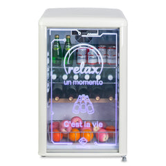 KOOLOTS Retro 4.4 Cu.ft Beverage Cooler with Neon Ambient LED Lighting | KJCS-126R