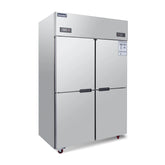 ICECASA Commercial 48" 4 Split Door Refrigerator Freezer Combo Upright Fridge and Freezer for Restaurant | ICE-128RF4