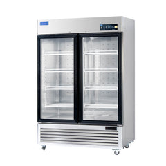 ICECASA 54" 2 Door Double Glass Door Commercial Reach-In Display Merchandiser Refrigerator | 49 Cu.ft