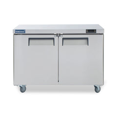 Commercial Undercounter Freezer, ICECASA 48 Inch 2 Door Under Counter Lowboy Worktop Freezer