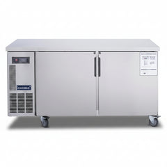 ICECASA Commercial 60" 2-Door Worktop Undercounter Refrigerator Stainless Steel 13 Cu.ft | ICE-150RT