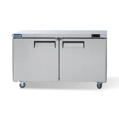 Commercial Undercounter Refrigerator, ICECASA 60 Inch 2 Door Under Counter Lowboy Fridge Worktop Cooler