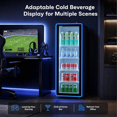 ICECASA Commercial 17" Single Glass Door Upright Beverage Refrigerator 7.8 Cu.Ft | ICE-240N