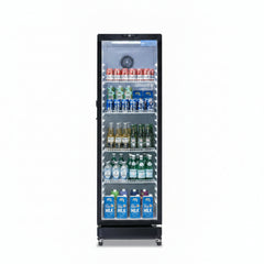 ICECASA Commercial 22.6" Single Glass Door Beverage Refrigerator Upright Display Cooler 12 Cu.ft | ICE-LSC350