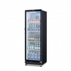 ICECASA Commercial 22.6" Single Glass Door Beverage Refrigerator Upright Display Cooler 12 Cu.ft | ICE-LSC350