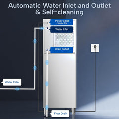 ICECASA Commercial Ice Maker Machine Stainless Steel 400 lbs/24H Ice with 267 lbs Storage