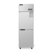 ICECASA 24 Inch Commercial Reach-In Refrigerator, 2 Split Doors, Stainless Steel Upright Cooler
