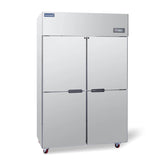 ICECASA 48 Inch Commercial Reach-In Freezer, 4 Split Doors, Stainless Steel Upright Freezer