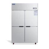 ICECASA 48 Inch Commercial Reach-In Refrigerator, 4 Split Doors, Stainless Steel Upright Cooler