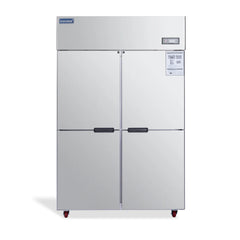 ICECASA 48 Inch Commercial Reach-In Refrigerator, 4 Split Doors, Stainless Steel Upright Cooler
