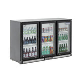ICECASA Undercounter Beverage Cooler Fridge, 3 Glass Door Back Bar Fridge 52.6" Commericial Wine Cooler