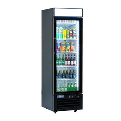 ICECASA 24" 1 Door Commercial Beverage Cooler, Single Glass Door Commercial Drink Refrigerator