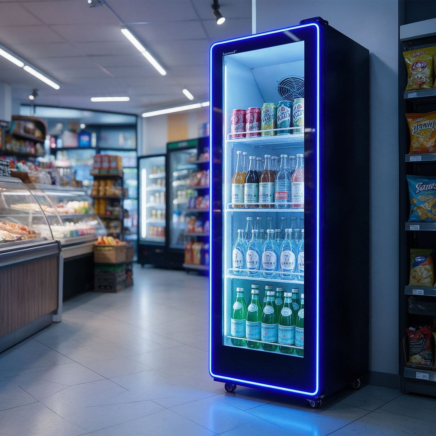 ICE-380N beverage refrigerator in a convenience store