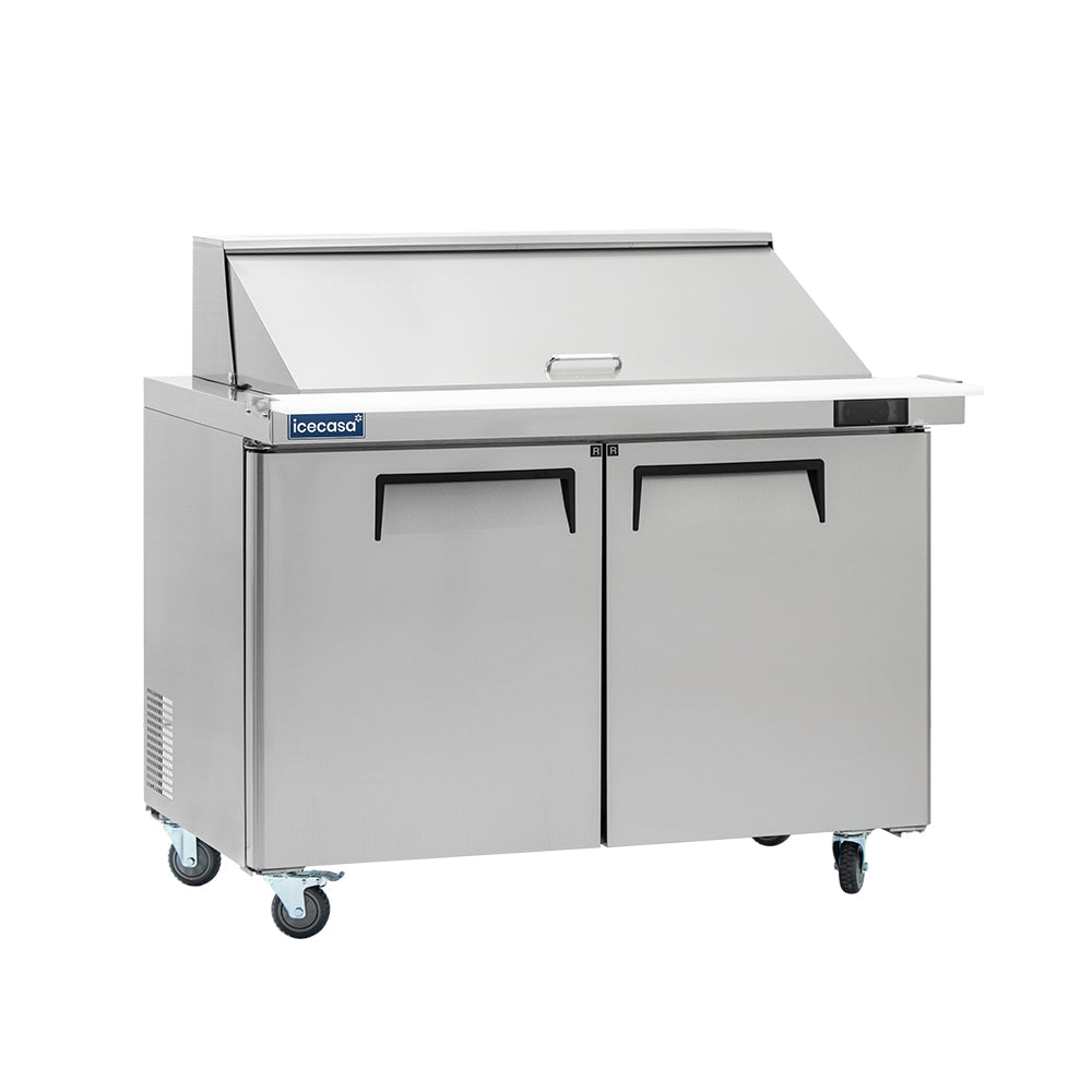 ICECASA 48" Stainless Steel Mega Top Sandwich Prep Table Refrigerator