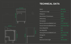 ICECASA ISR-27B 27 Inch Sandwich Prep Table Refrigerator data