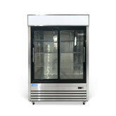 ICECASA 54-Inch Commercial Sliding Glass Door Display Refrigerator - Double Door Reach-in Merchandiser