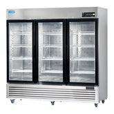 ICECASA 82" 3 Door Commercial Beverage Cooler, 3 Glass Door Commercial Drink Refrigerator