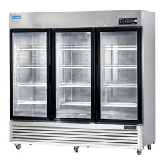 ICECASA 82" 3 Door Commercial Beverage Cooler, 3 Glass Door Commercial Drink Refrigerator