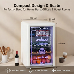 KOOLOTS Retro 4.4 Cu.ft Beverage Cooler with Neon Ambient LED Lighting | KJCS-126R