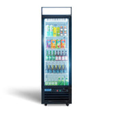 ICECASA 24 Inch 1 Door Commercial Display Refrigerator, Single Glass Door Commercial Reach-in Merchandiser Refrigerator