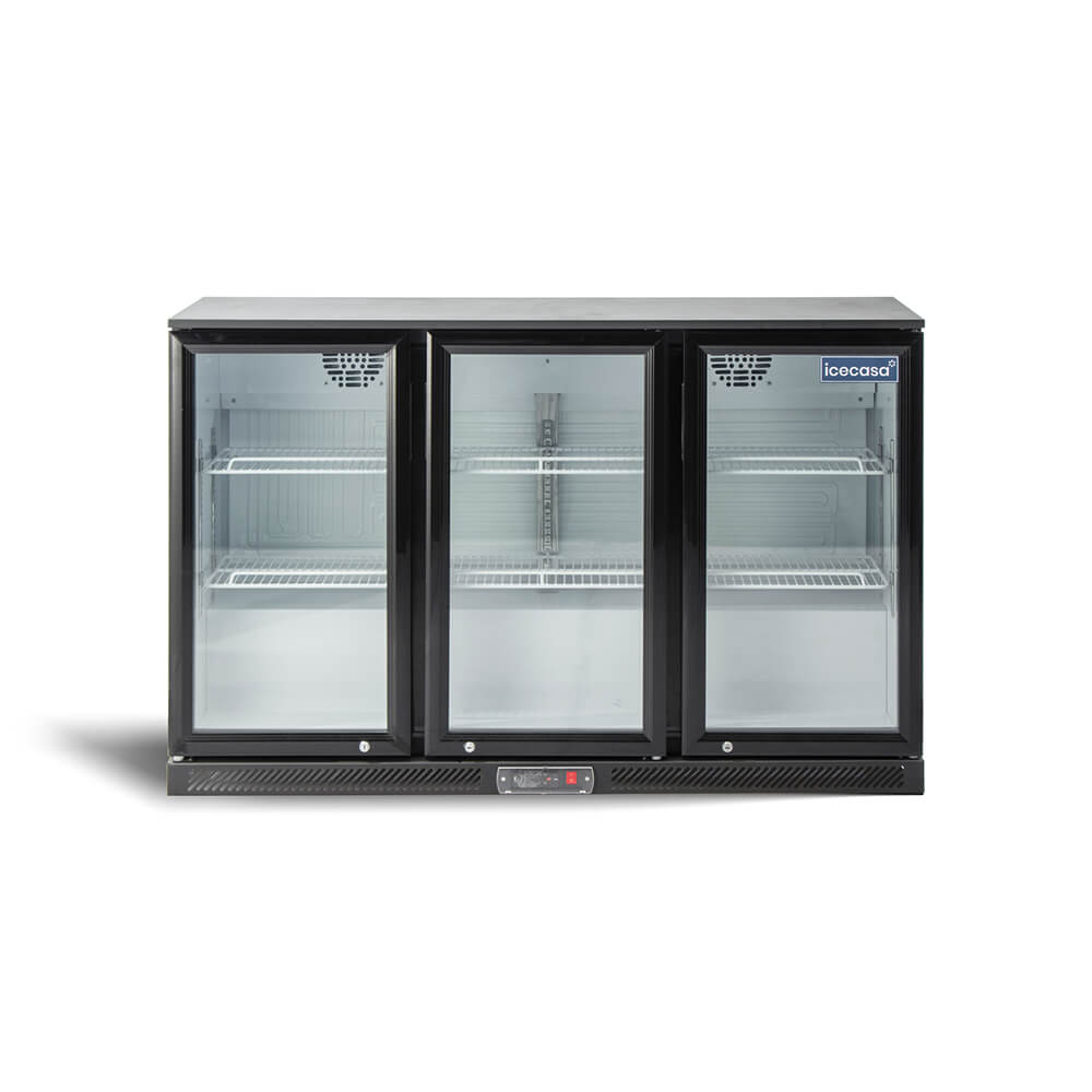ICECASA Beverage Refrigerator, 3 Glass Door Back Bar Fridge Commericial Beer Cooler Merchandiser