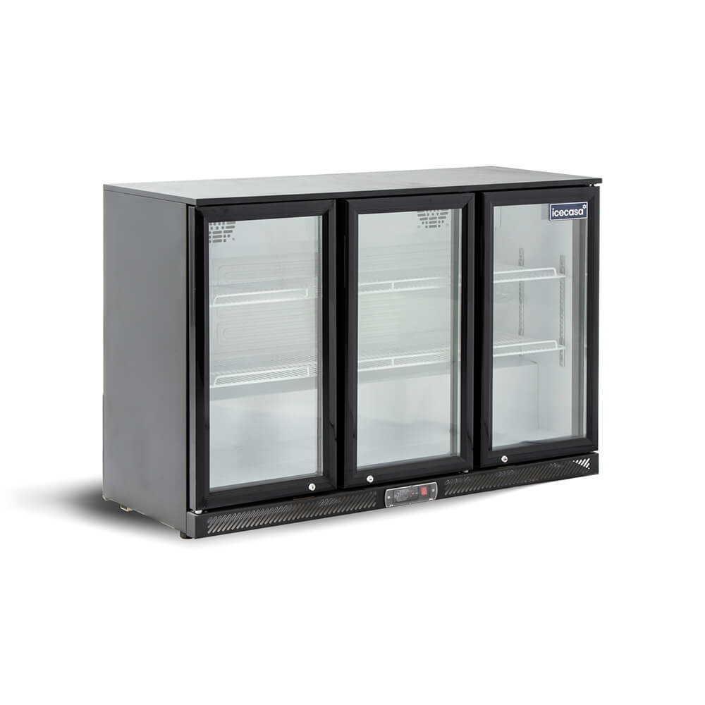 ICECASA Beverage Refrigerator, 3 Glass Door Back Bar Fridge Commericial Beer Cooler Merchandiser