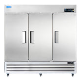 3 Door Commercial Refrigerator, ICECASA 82 Inch Restaurant Commercial Upright Fridge, Reach-In Cooler