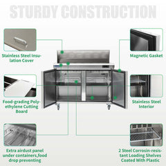 ICECASA 48 Inch Sandwich Prep Table
