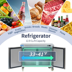ICECASA 48" Stainless Steel Commercial Undercounter Fridge