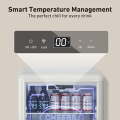 KOOLOTS Retro 4.4 Cu.ft Beverage Cooler with Soccer Neon Ambient LED Lighting | KJCS-125C