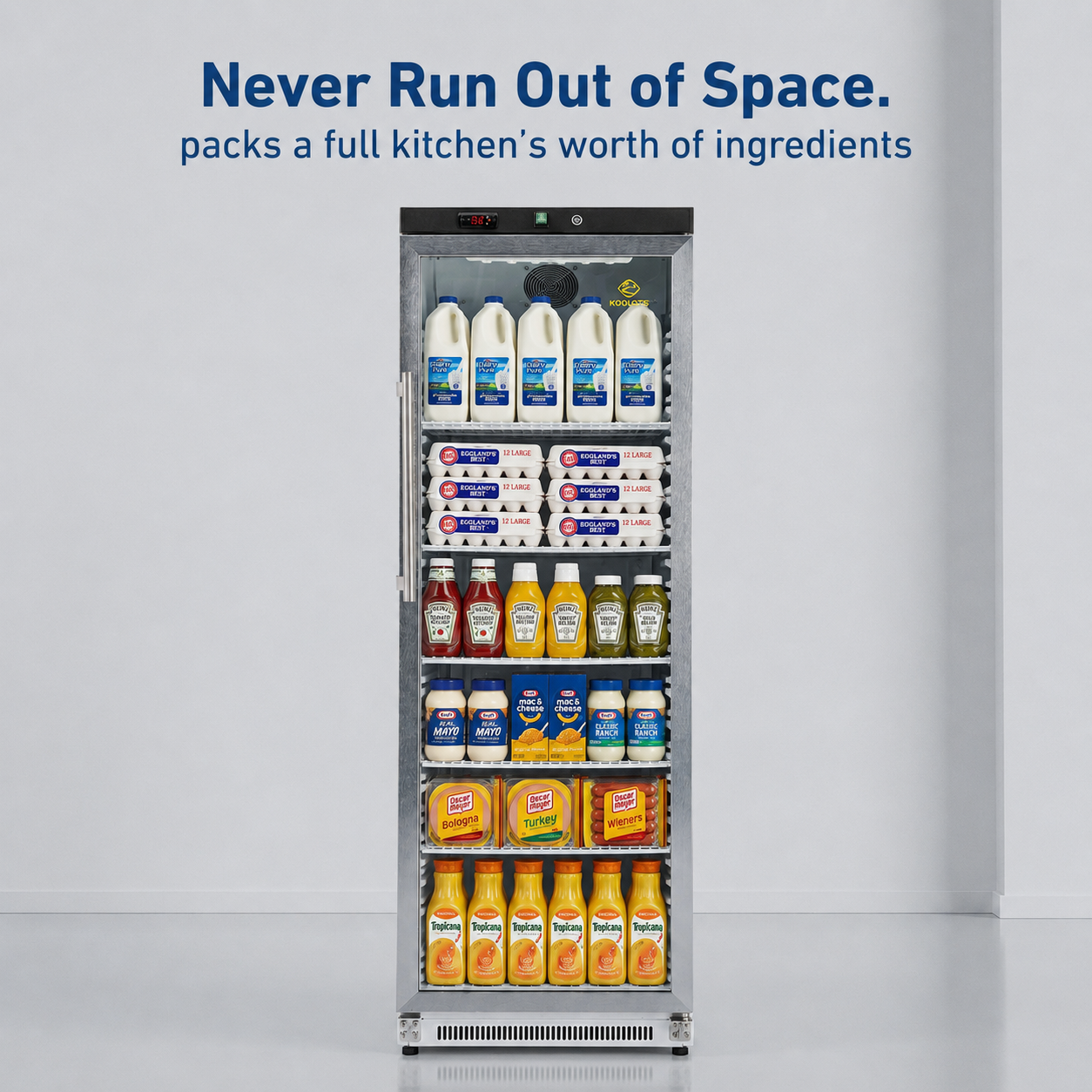 KOOLOTS Commercial 31" Glass Door Reach-In Refrigerator 21.6 Cu.Ft Beverage Display | KR600G