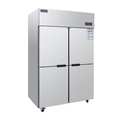 ICECASA 48 Inch Commercial Reach-In Refrigerator, 4 Split Doors, Stainless Steel Upright Cooler