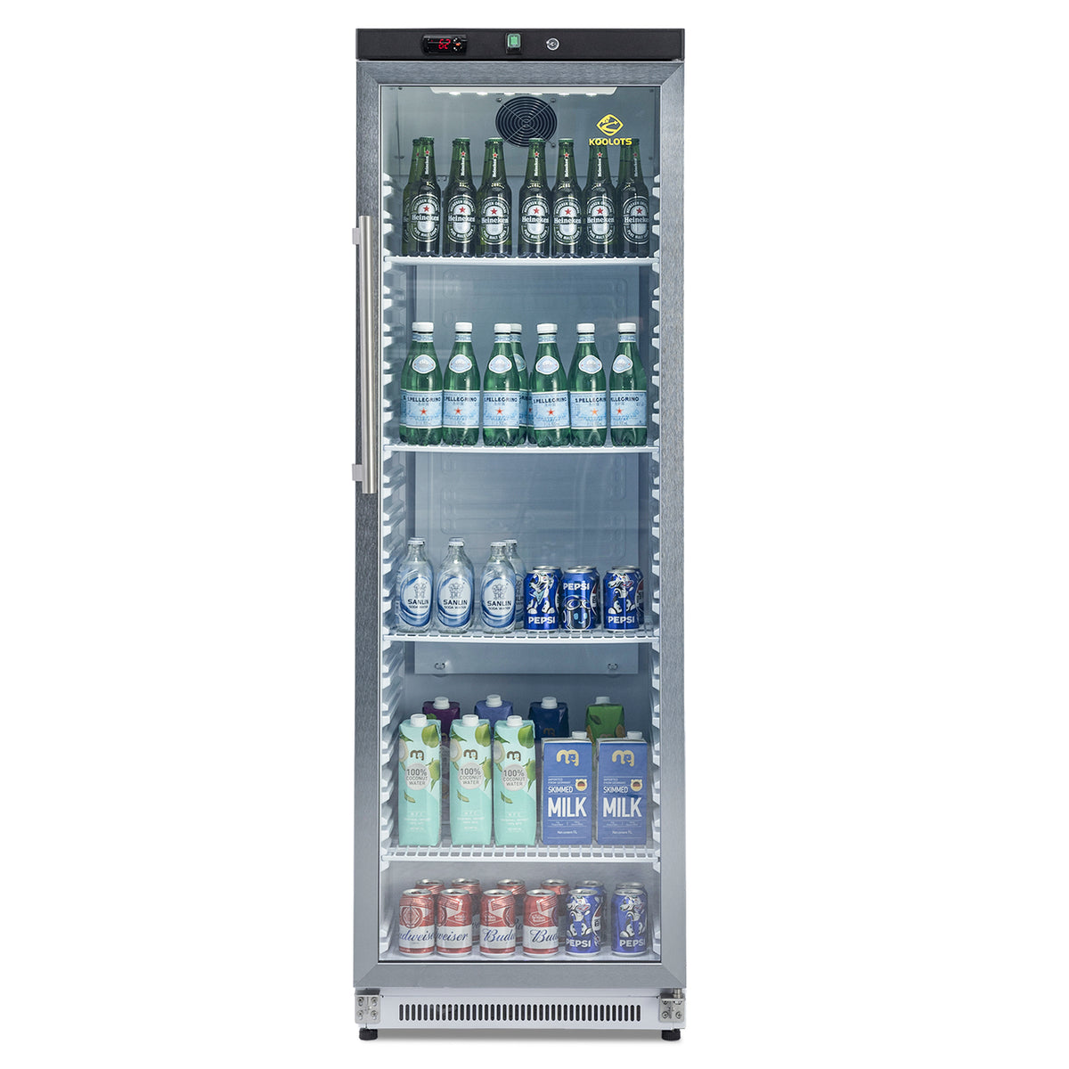 KOOLOTS Commercial 24" Glass Door Reach-In Refrigerator 13.6 Cu.Ft Beverage Display | KR400G