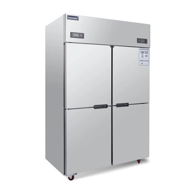 ICECASA Commercial 48" 4 Split Door Refrigerator Freezer Combo Upright Fridge and Freezer for Restaurant | ICE-128RF4