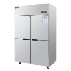 ICECASA 48" Commercial Freezer - 4 Split Doors Stainless Steel Upright Reach-In Freezer for Restaurant