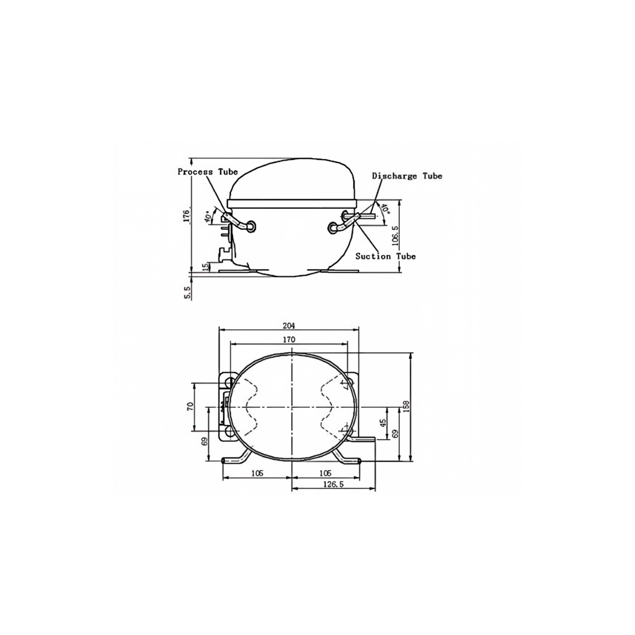ICECASA Commercial Replacement Compressor for Reach-In Refrigerator | NUT55NR