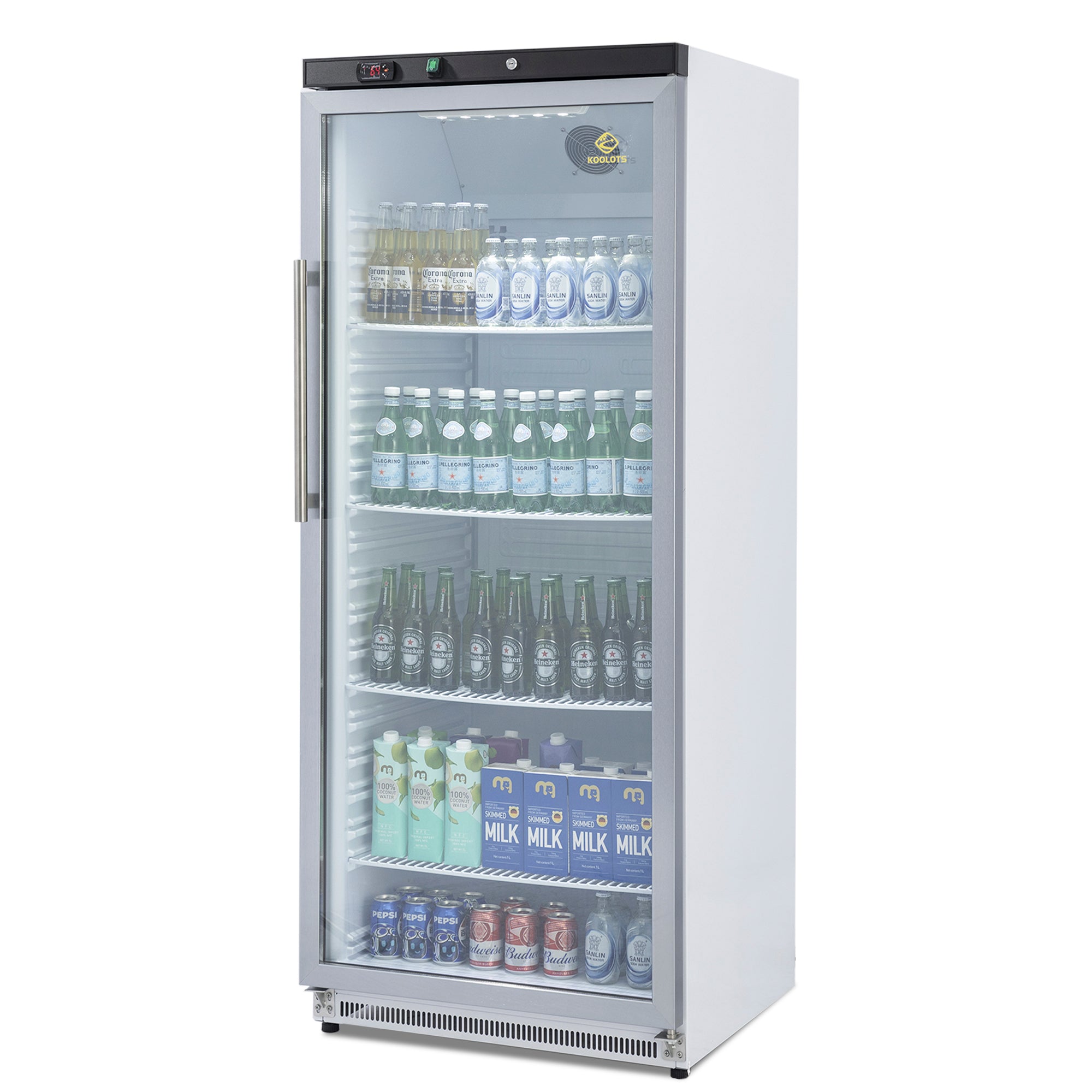 KOOLOTS Commercial 31" Glass Door Reach-In Refrigerator 21.6 Cu.Ft Beverage Display | KR600G