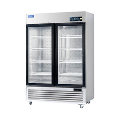 ICECASA 54 Inch 2 Door Commercial Display Refrigerator, Double Glass Door Commercial Reach-in Merchandiser Refrigerator