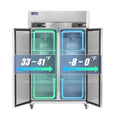 ICECASA 2 Door Commercial Fridge With Freezer, 48