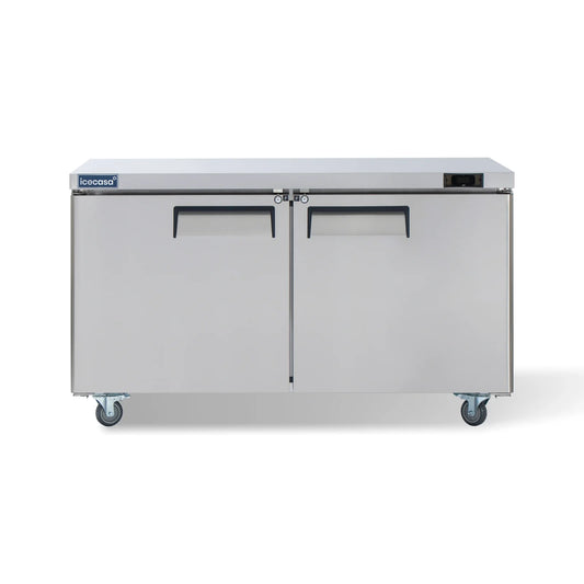Commercial Undercounter Freezer, ICECASA 60 Inch 1 Door Under Counter Lowboy Worktop Freezer 1600