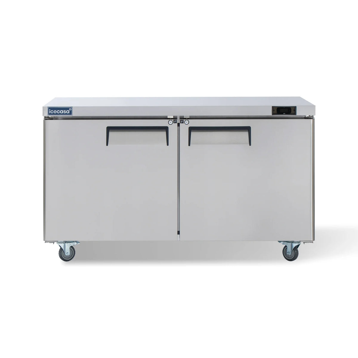 ICECASA Commercial 60" 2-Door Undercounter Freezer Stainless Steel Worktop Freezer | ITF-60