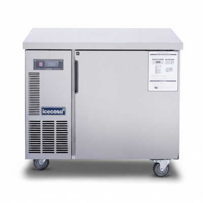ICECASA Commercial 36" Single Door Worktop Undercounter Refrigerator Stainless Steel 6 Cu.ft | ICE-90RT