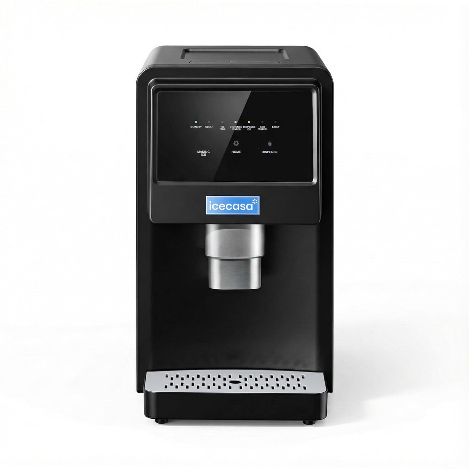 ICECASA Commercial 80 lbs/Day Nugget Ice Maker Countertop Soft Chewable Ice Water Dispenser Touch Screen | SKF-S30JW