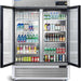 ICECASA 54" 2 Door Double Glass Door Commercial Reach-In Display Merchandiser Refrigerator | 49 Cu.ft