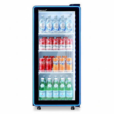 ICECASA Commercial 17" Single Glass Door Upright Beverage Refrigerator 5.6 Cu.Ft | ICE-170N