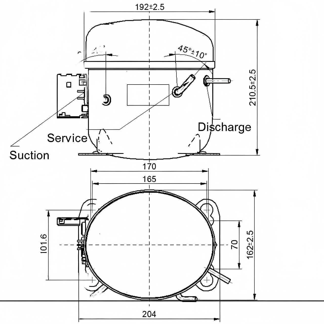 ICECASA Commercial Replacement Compressor for Double Door Freezer Refrigerator | NPY14LR