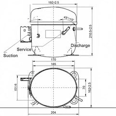ICECASA Commercial Replacement Compressor for Double Door Freezer Refrigerator | NPY14LR
