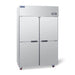 ICECASA 48 Inch Commercial Reach-In Freezer, 4 Split Doors, Stainless Steel Upright Freezer