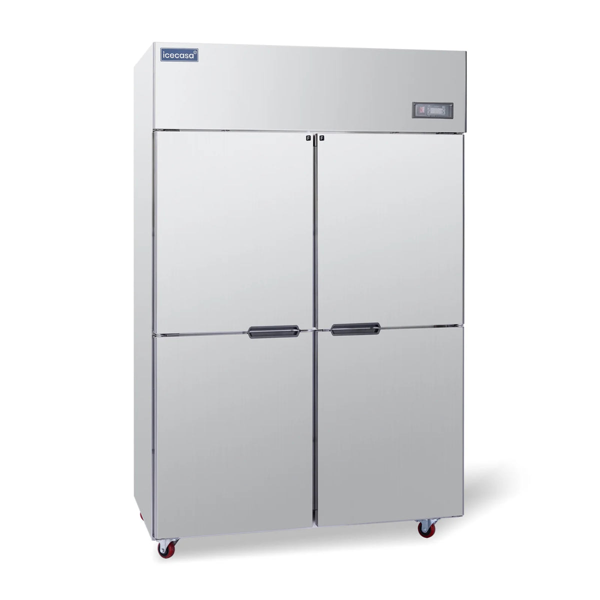 ICECASA Commercial 48" 4 Split Door Freezer Upright Reach-In Freezer for Restaurant | ICE-128F4